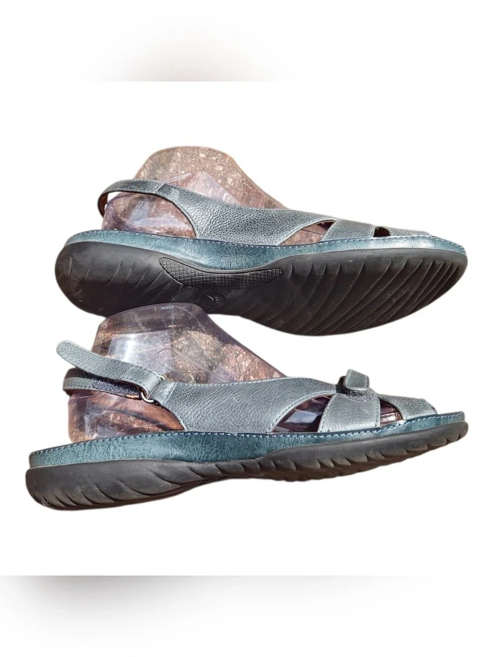 BareTraps Muted Blue Slingback Peep Toe Sandals Size 10M Coastal Grandma Granola
